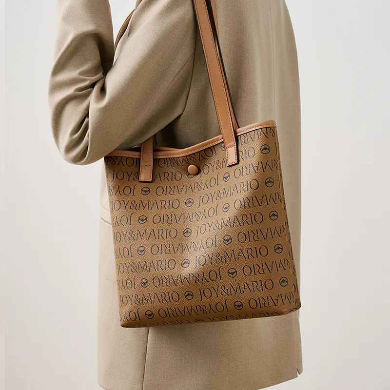 Joy&Mario PVC Lightweight Casual Commute Shoulder Bag Regular Women's Cocoa Coffee/Ecru/Honey Pomelo Yellow-11