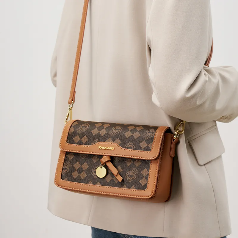 Joy&Mario PVC Practical Large Capacity Casual Commute Regular Women's Coffee/Cream Apricot-2