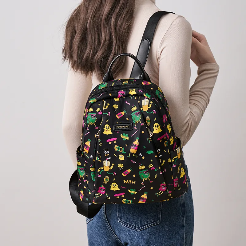 Joy&Mario Fabric Fresh And Cute Outdoor Practical Versatile Textured Commute Regular Women's Classic Black/Khaki-1