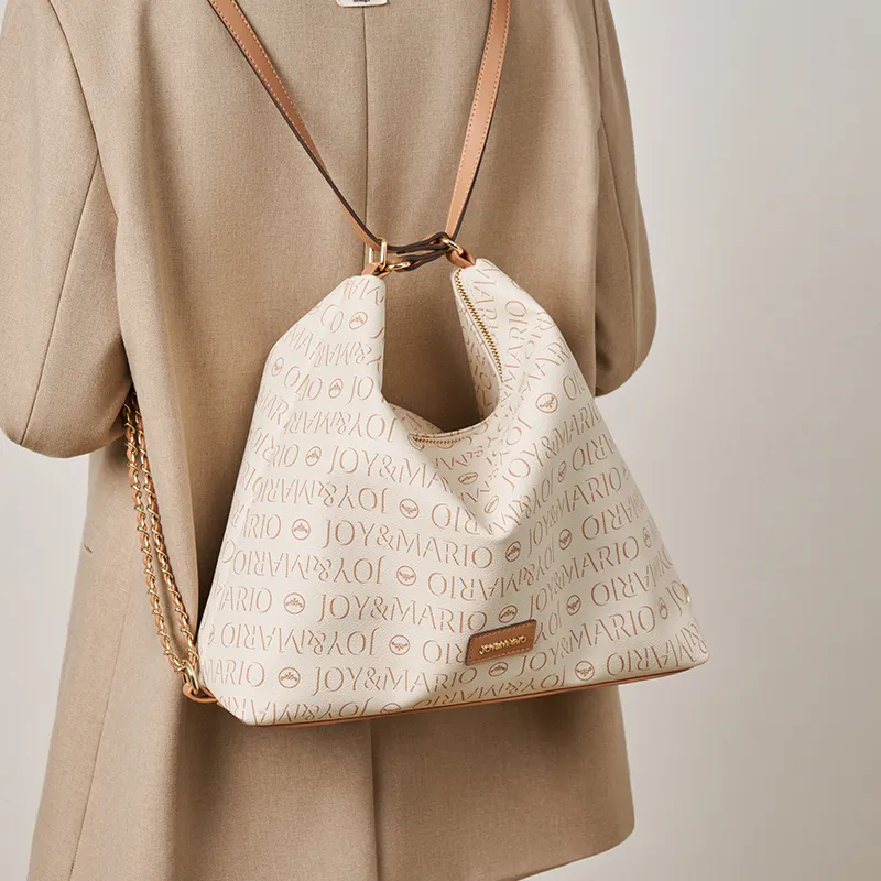 Joy&Mario PVC Casual Textured Commuter Bag Large Size Women's Cocoa Coffee/Ecru/Mandarin Yellow-7