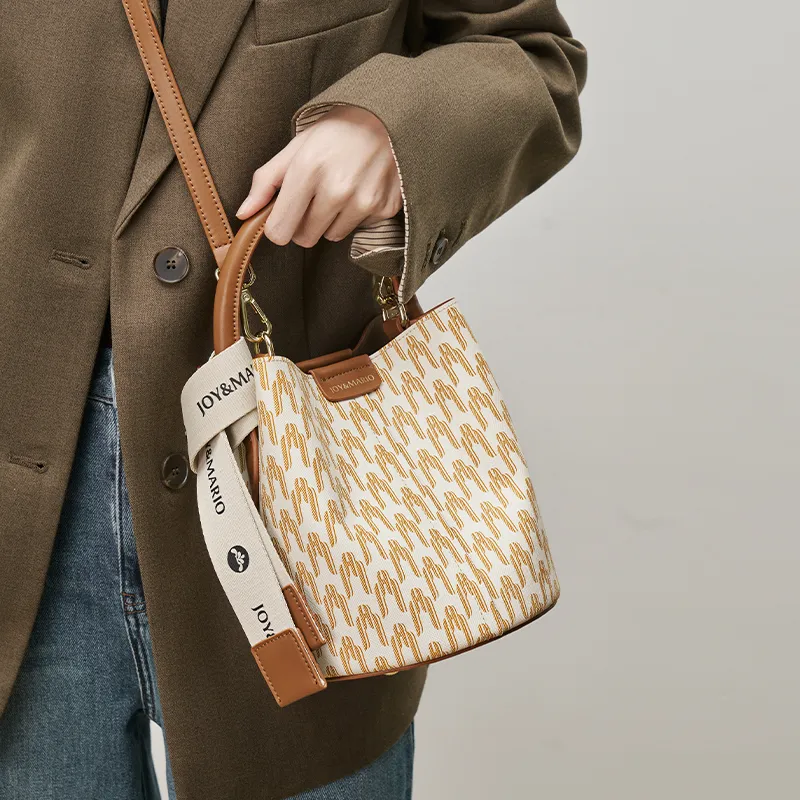 Joy&Mario PVC High End Niche Casual Practical Commute Regular Women's Beige Yellow/Cocoa Coffee/Tale Green-8