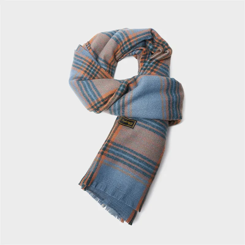 Joy&Mario Vintage Warm Soft And Thick Practical Casual Fringe Design Unisex Denim Blue-3