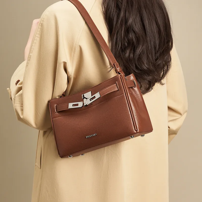 Joy&Mario Cow Leather Patchwork Synthetic Leather Shoulder Bag Women's Multicolor-2