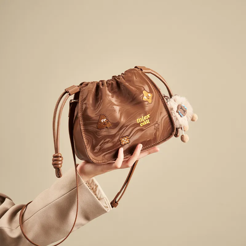 Joy&Mario Synthetic Leather Shoulder Bag Regular Women's Caramel Brown/Classic Black-1