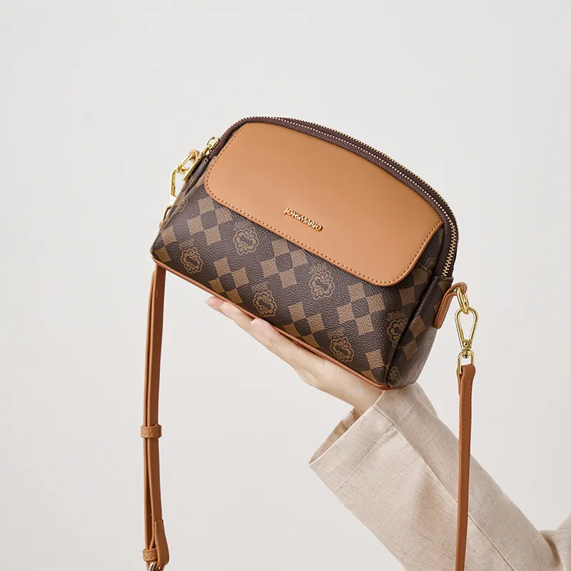 Joy&Mario PVC Trendy Lightweight Minimalist Style Fashion Commute Shoulder Bag Regular Women's Coffee/Cream Apricot-3