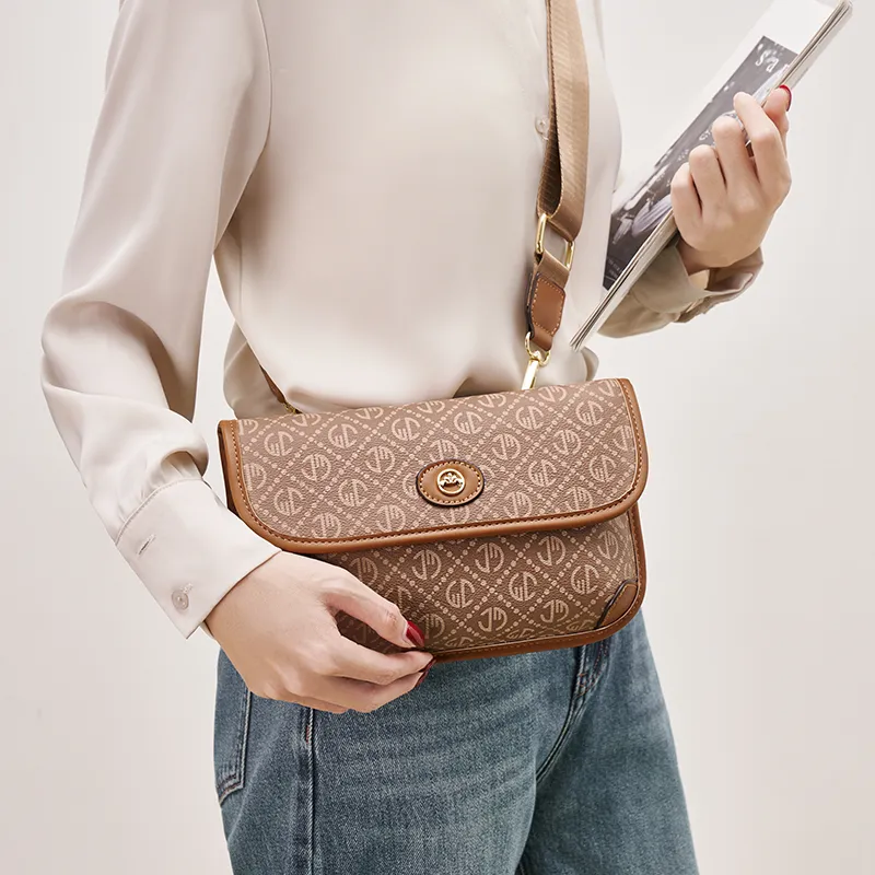 Joy&Mario PVC Shoulder Bag Regular Women's Ecru/Rock Brown/Coffee-7