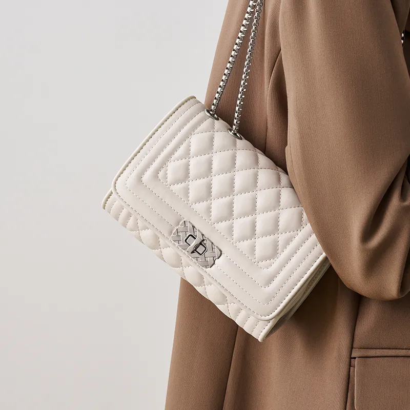 Joy&Mario Lambskin Pattern Fashionable Practical Lightweight Commute Regular Women's Midnight Black/Milk White-5