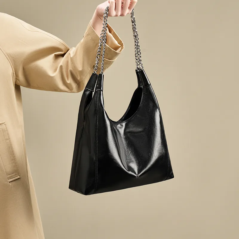Joy&Mario Synthetic Leather Crossbody Bag Shoulder Bag Women's Black/Ecru/Silver-1