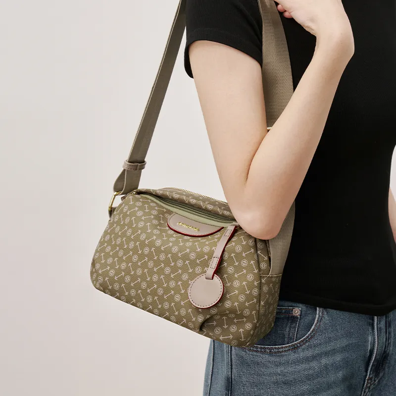 Joy&Mario PVC Monogram Fashion Casual Lightweight Practical Commute Regular Women's Coffee/Ecru/Matcha-11