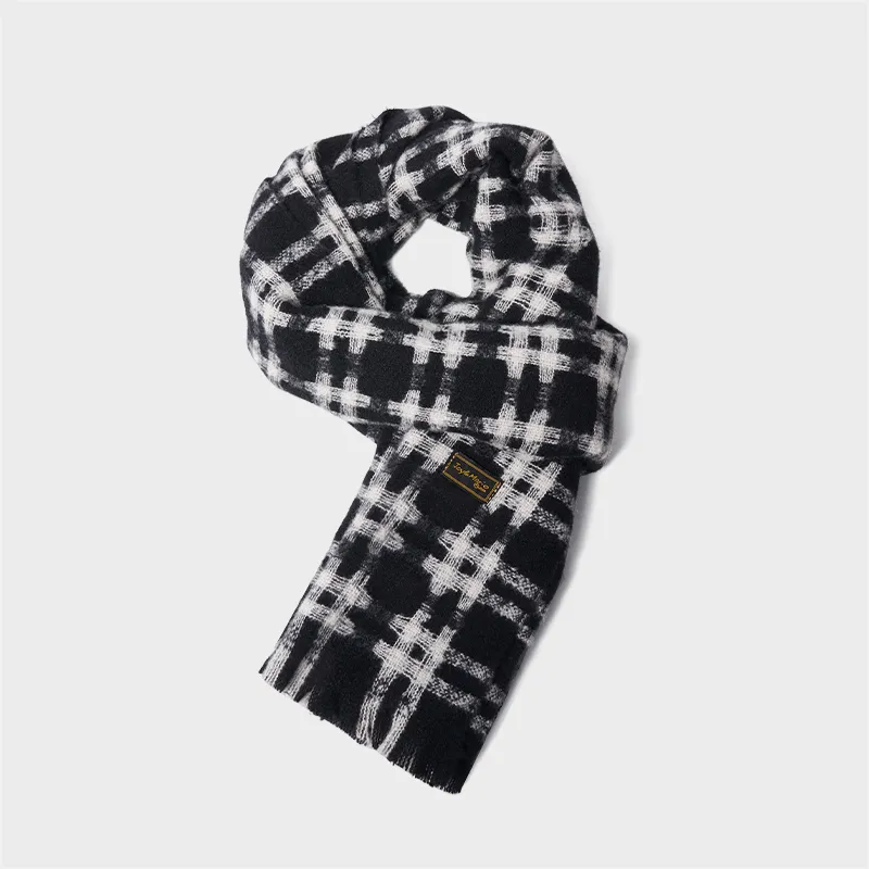 Joy&Mario British Style Commute Students Unisex Black Checkered-1