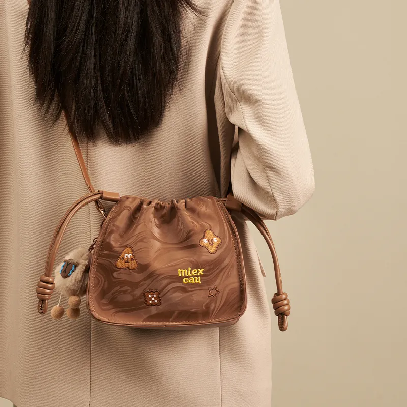 Joy&Mario Synthetic Leather Shoulder Bag Regular Women's Caramel Brown/Classic Black-2