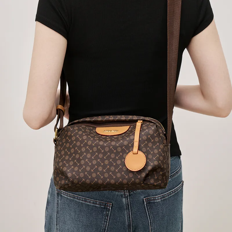 Joy&Mario PVC Monogram Fashion Casual Lightweight Practical Commute Regular Women's Coffee/Ecru/Matcha-3