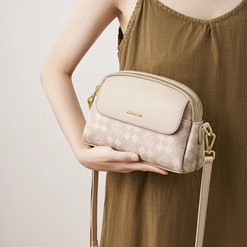 Joy&Mario PVC Trendy Lightweight Minimalist Style Fashion Commute Shoulder Bag Regular Women's Coffee/Cream Apricot-7