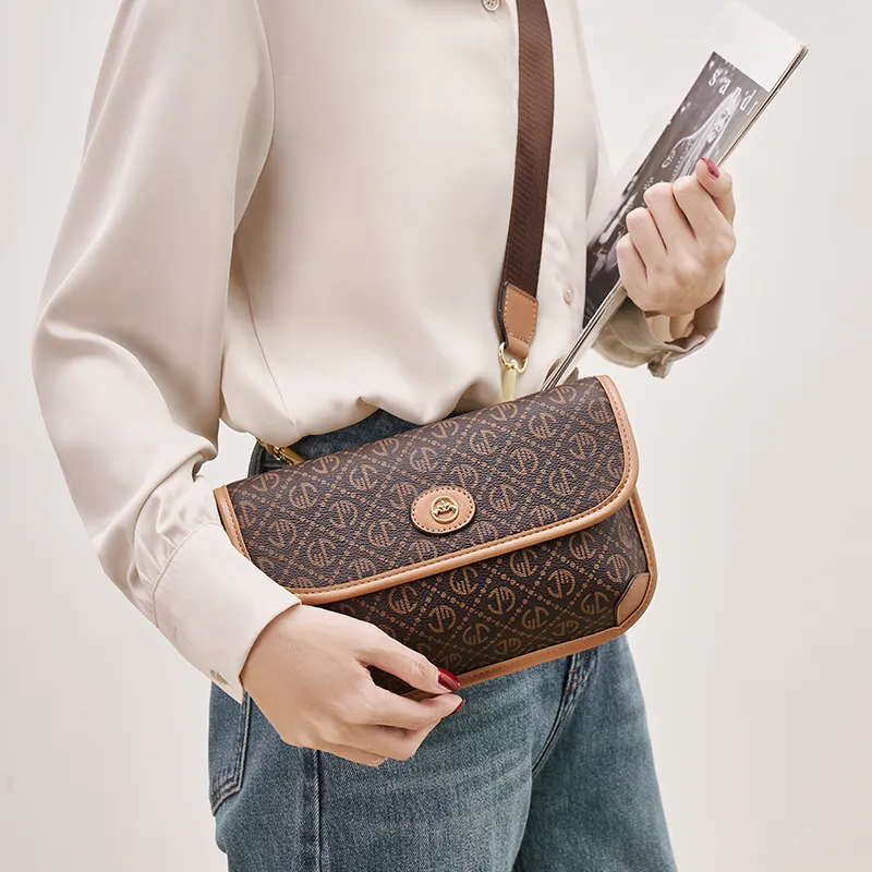 Joy&Mario PVC Shoulder Bag Regular Women's Ecru/Rock Brown/Coffee-11