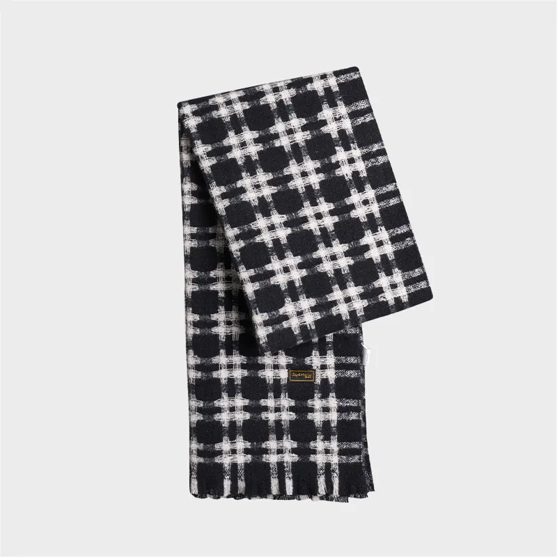 Joy&Mario British Style Commute Students Unisex Black Checkered-3
