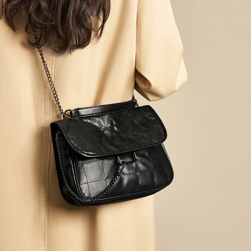 Joy&Mario Synthetic Leather Crossbody Bag Shoulder Bag Women's Black-3