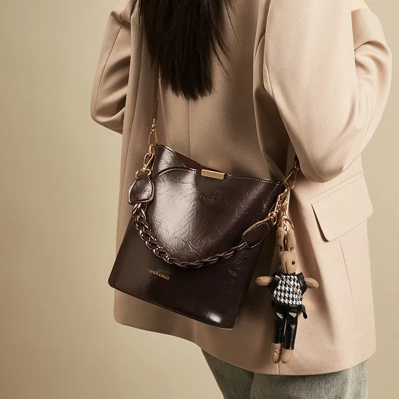 Joy&Mario Practical Lightweight Minimalist Style Solid Color Advanced Outing And Commute Style Regular Women's Coffee-3