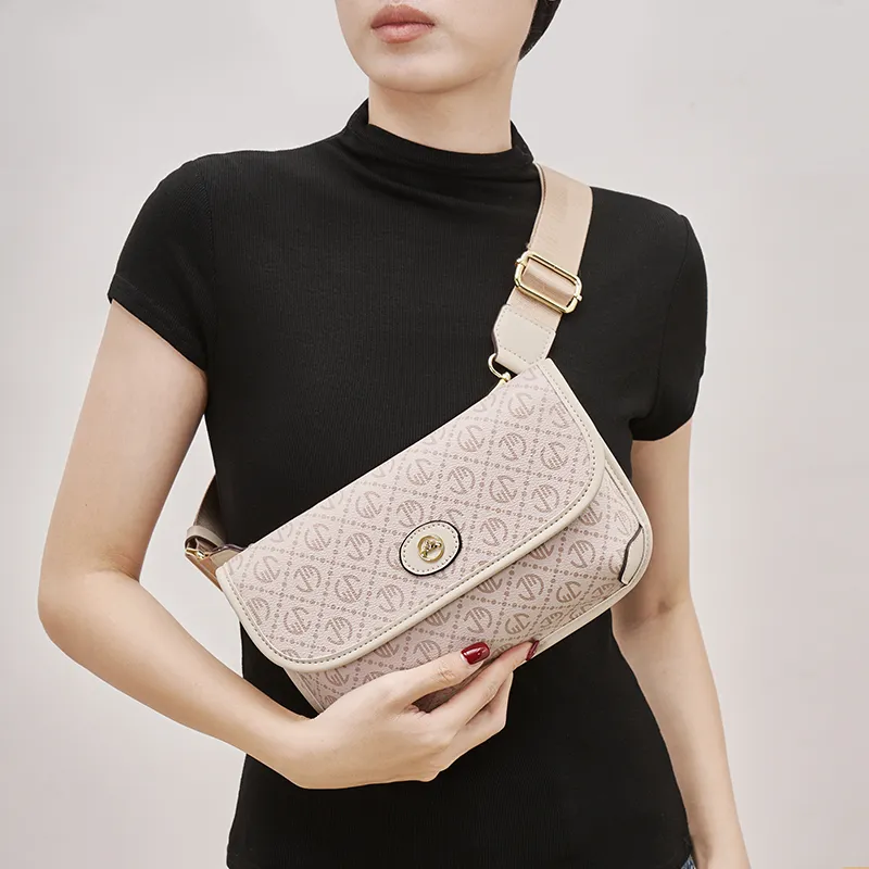 Joy&Mario PVC Shoulder Bag Regular Women's Ecru/Rock Brown/Coffee-1