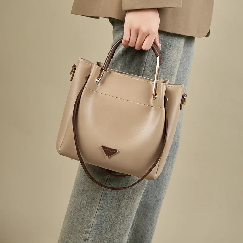 Joy&Mario Synthetic Leather Crossbody Handbag Women's Ecru & Brown/Cream Apricot & Coffee-8
