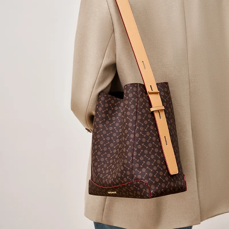 Joy&Mario PVC Trendy High Quality French Commuter Bag Regular Women's Coffee/Ecru/Matcha-2