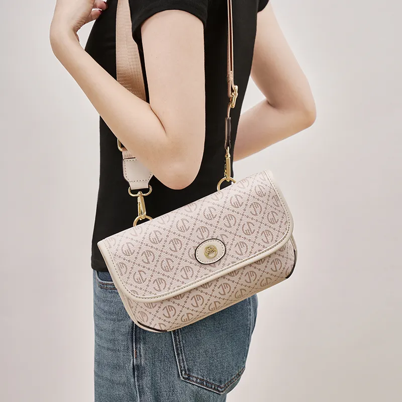 Joy&Mario PVC Shoulder Bag Regular Women's Ecru/Rock Brown/Coffee-2