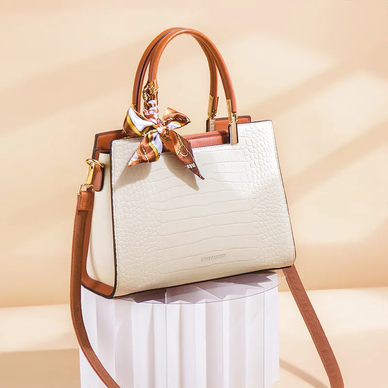 Joy&Mario Synthetic Leather Crossbody Handbag Women's Ivory-3
