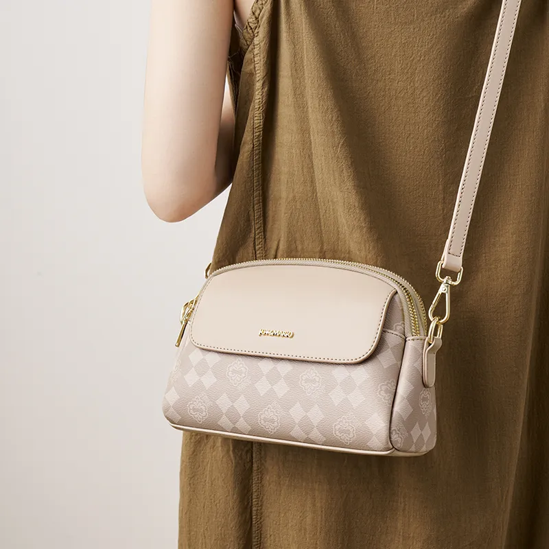 Joy&Mario PVC Trendy Lightweight Minimalist Style Fashion Commute Shoulder Bag Regular Women's Coffee/Cream Apricot-6