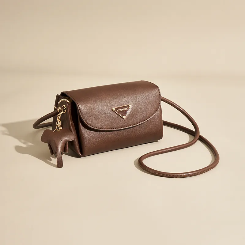 Joy&Mario Synthetic Leather Crossbody Bag Women's Ecru/Coffee-9