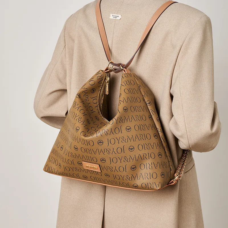 Joy&Mario PVC Casual Textured Commuter Bag Large Size Women's Cocoa Coffee/Ecru/Mandarin Yellow-11