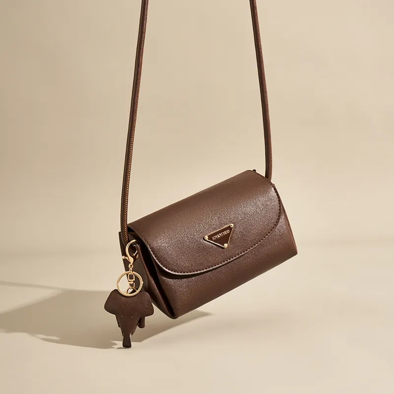Joy&Mario Synthetic Leather Crossbody Bag Women's Ecru/Coffee-10