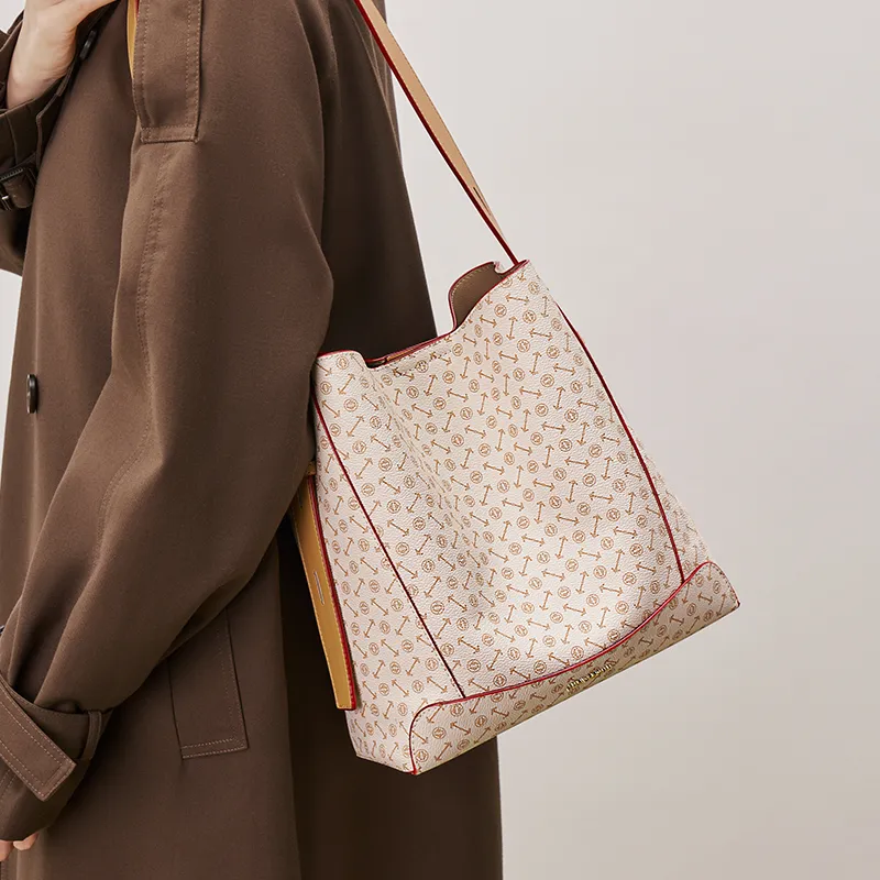 Joy&Mario PVC Trendy High Quality French Commuter Bag Regular Women's Coffee/Ecru/Matcha-5