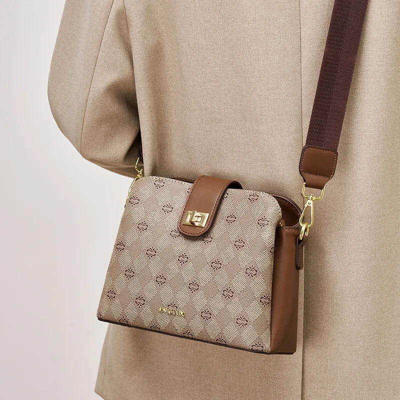 Joy&Mario PVC Fashion Minimalist Style Casual Commute Bag Regular Women's Khaki/Caramel Coffee-1