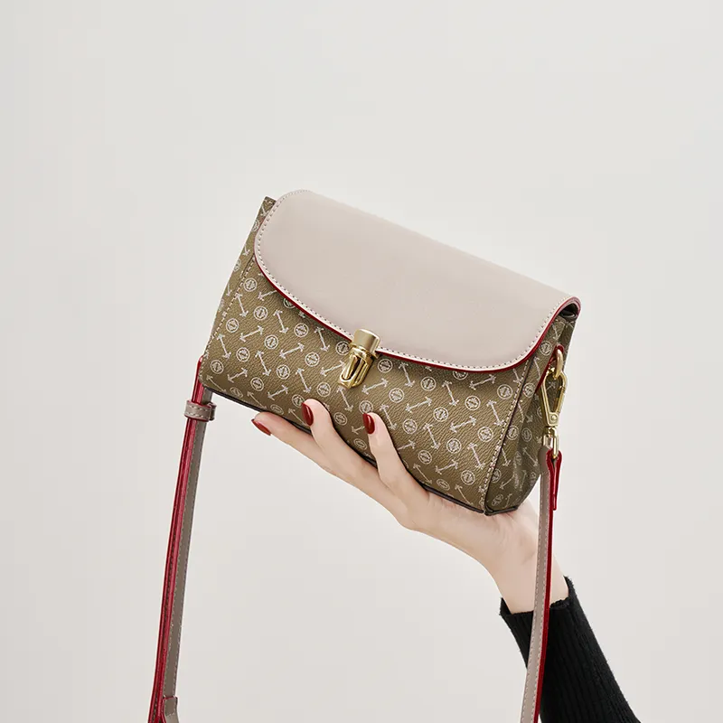 Joy&Mario PVC Casual Texture Practical Commute Shoulder Bag, Crossbody Bag Women's Coffee/Matcha/Ecru-8