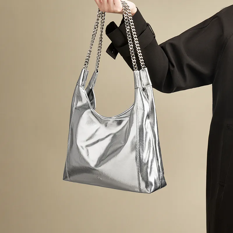 Joy&Mario Synthetic Leather Crossbody Bag Shoulder Bag Women's Black/Ecru/Silver-9