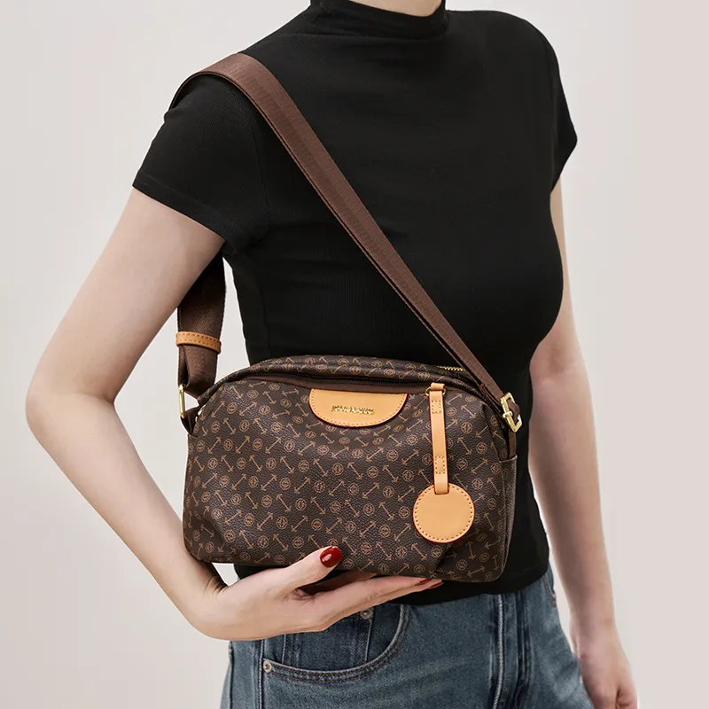 Joy&Mario PVC Monogram Fashion Casual Lightweight Practical Commute Regular Women's Coffee/Ecru/Matcha-2