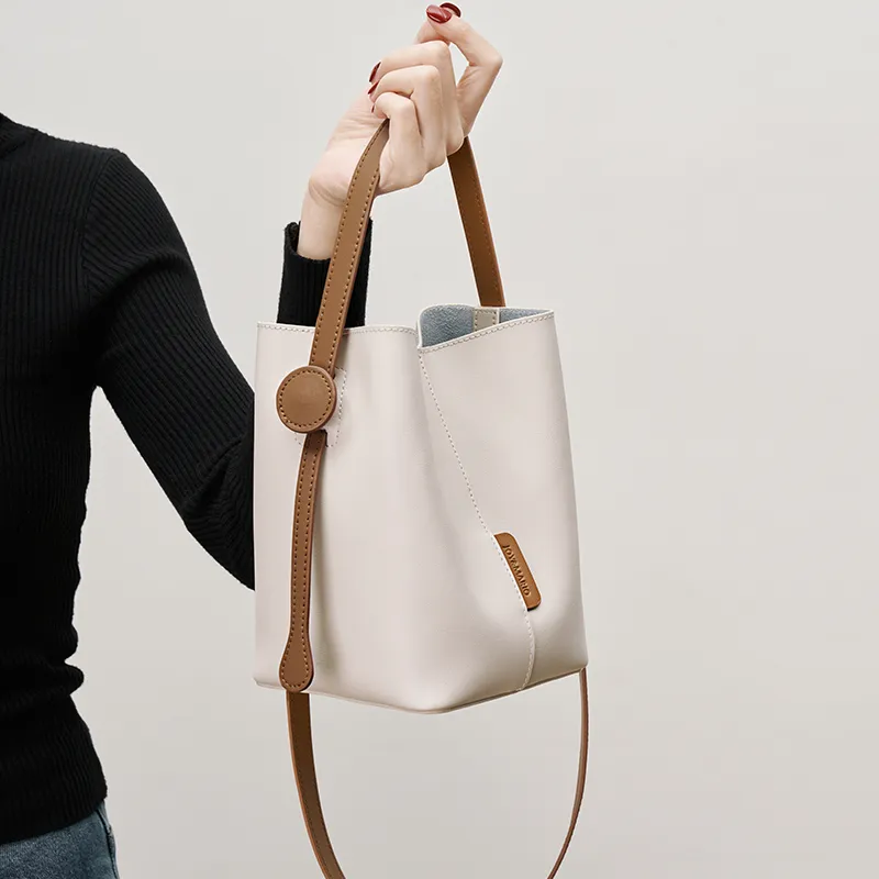 Joy&Mario Cow Leather High End Casual Lightweight Commute Small Size Women's Ecru/Cocoa Brown-1