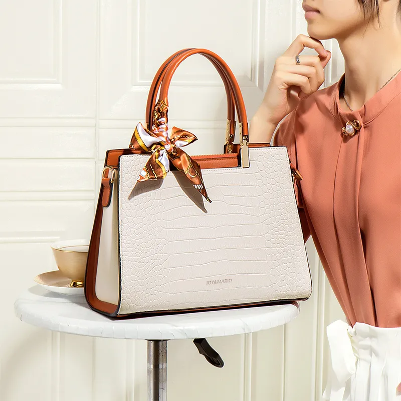 Joy&Mario Synthetic Leather Crossbody Handbag Women's Ivory-2