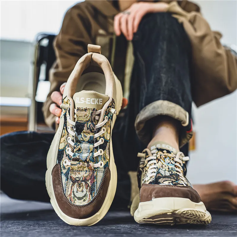 Locke Anti Slip Wear Resistant Low Top Chunky Sneakers Men's-11