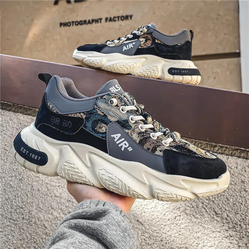 Locke Anti Slip Wear Resistant Low Top Chunky Sneakers Men's-1