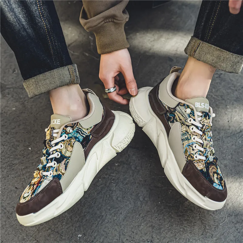 Locke Anti Slip Wear Resistant Low Top Chunky Sneakers Men's-3