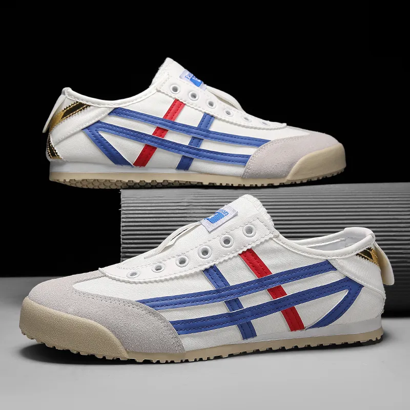 Locke Breathable Lightweight Low Top Casual Running Shoes Unisex White Blue-4