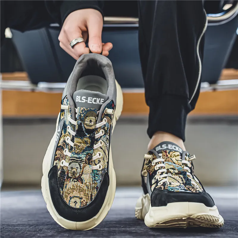 Locke Anti Slip Wear Resistant Low Top Chunky Sneakers Men's-4