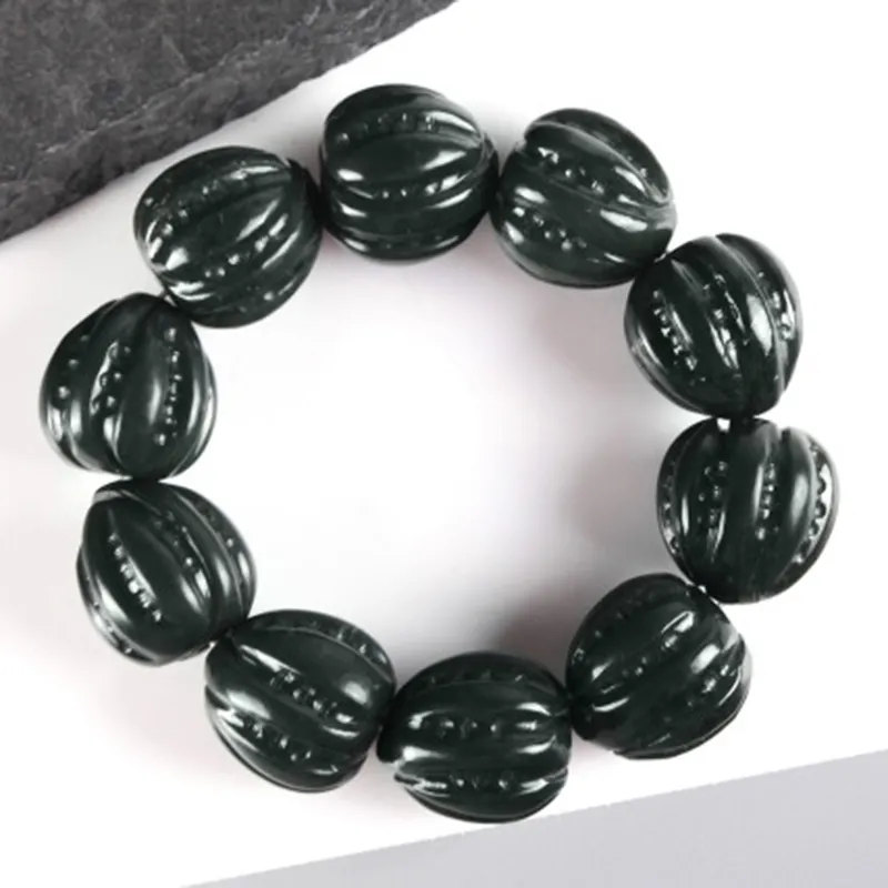 LIYUNMUXUE Bangles Green Jade Unisex-6