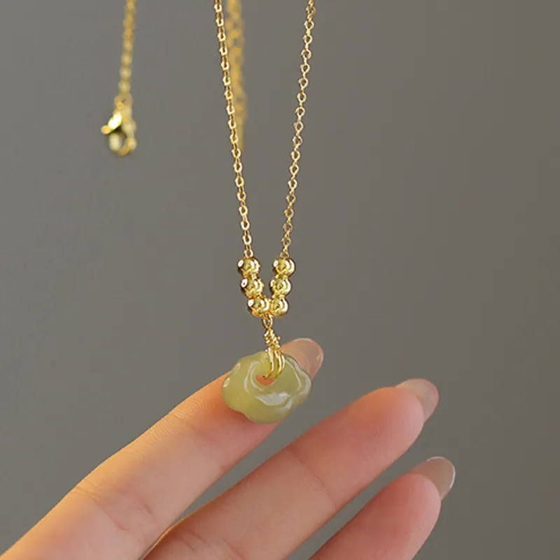 LIYUNMUXUE Pendants Pale Greenish White Jade Unisex-4