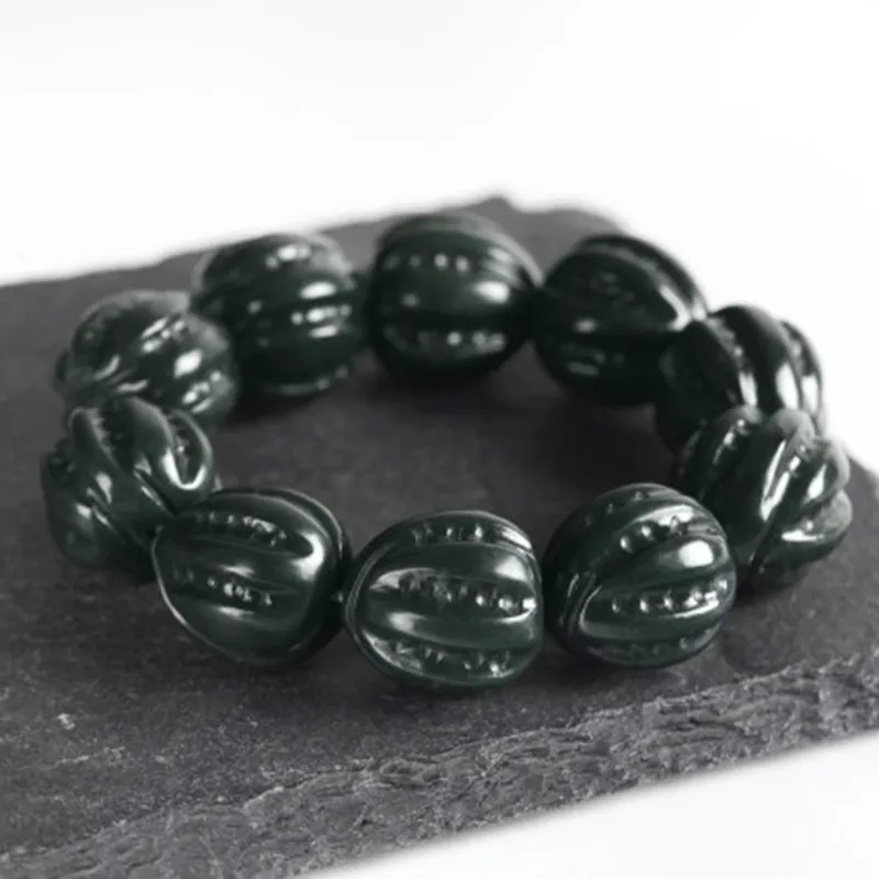 LIYUNMUXUE Bangles Green Jade Unisex-4