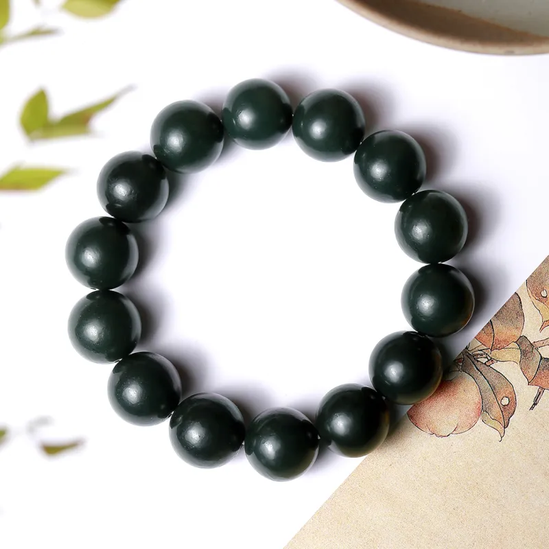 LIYUNMUXUE Hetian Jade Bracelets Green Jade Unisex-3