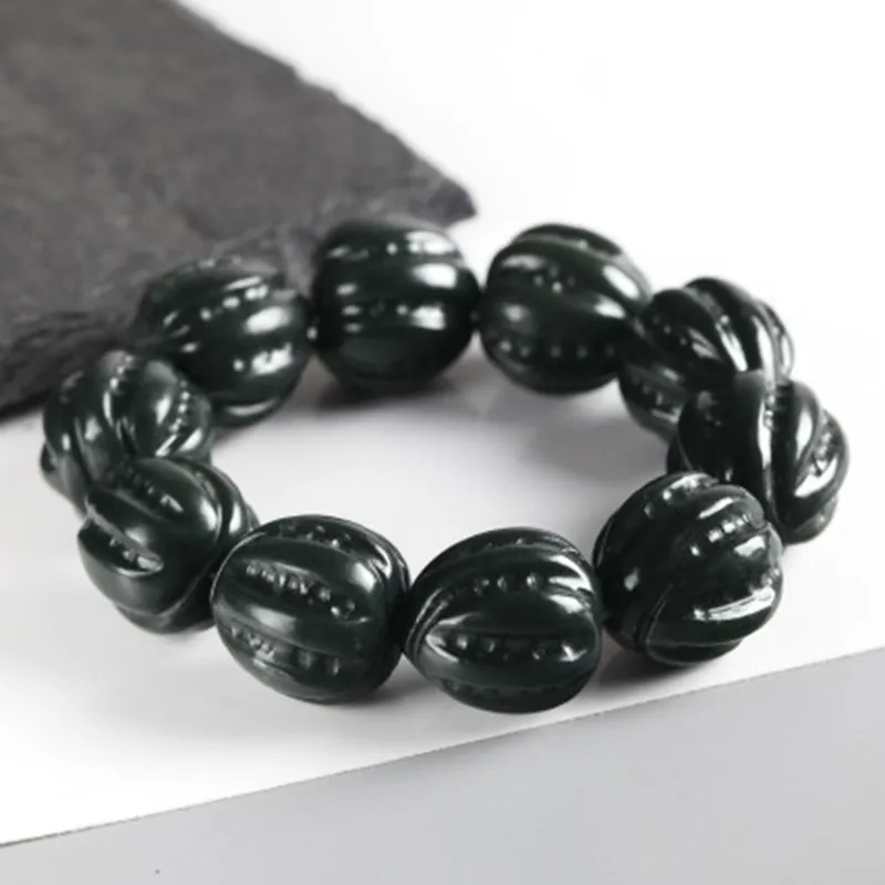 LIYUNMUXUE Bangles Green Jade Unisex-1