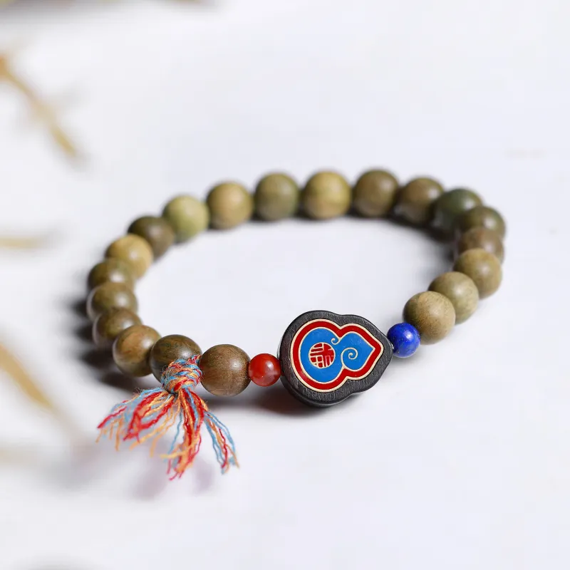 LIYUNMUXUE Green Sandalwood Wooden Bracelets Unisex-2
