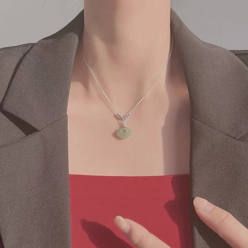 LIYUNMUXUE Pendants Pale Greenish White Jade Unisex-5