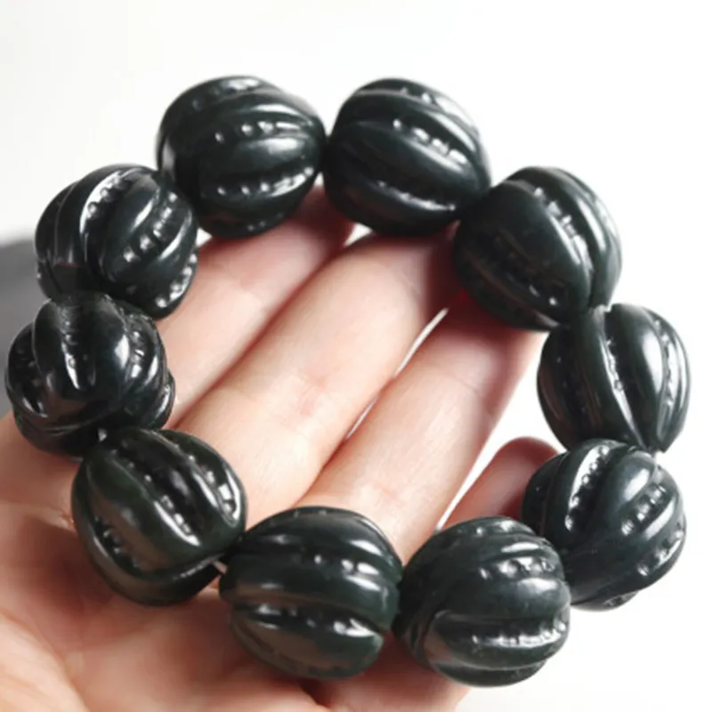 LIYUNMUXUE Bangles Green Jade Unisex-3